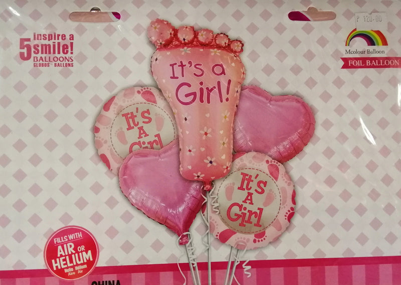 Foil Balloon Set (5in1) Baby Girl