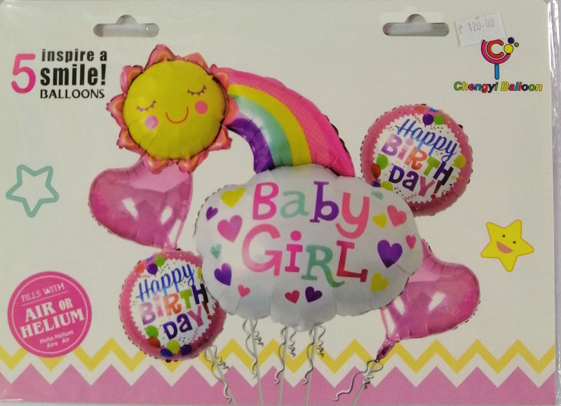 Foil Balloon Set (5in1) Baby Girl