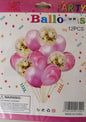 Balloons Set (12in1) Marble with Confetti Round