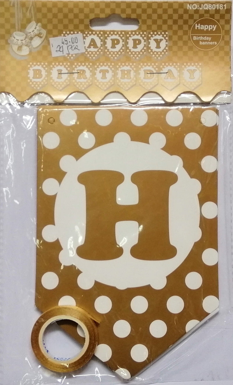 Banner Happy Birthday Polka Dots