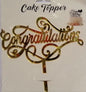 Cake Topper Congratulations Cursive Gold