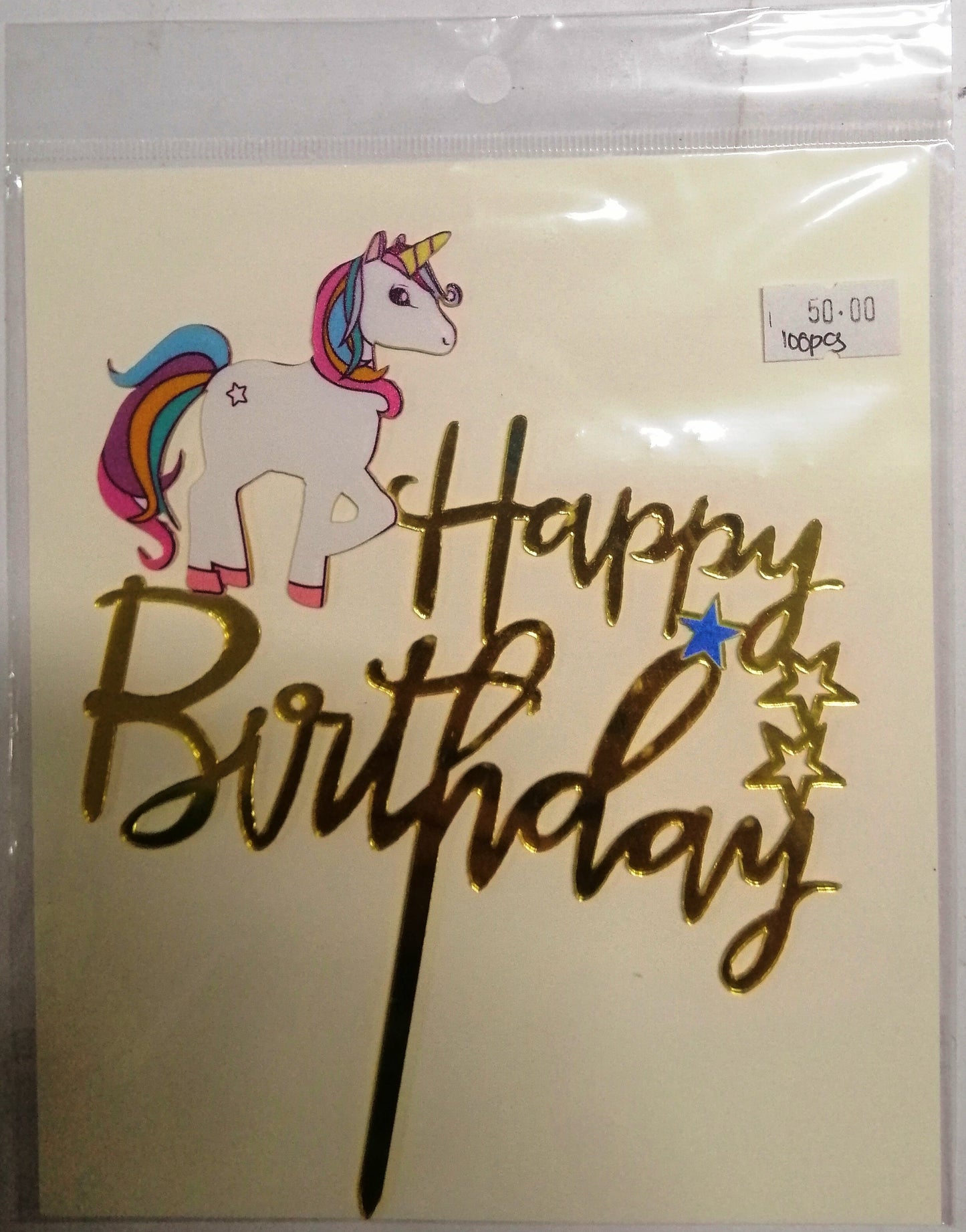Cake Topper Unicorn Whole Body Acrylic
