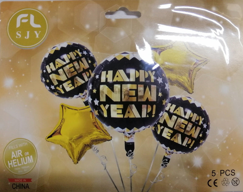 Foil Balloon Set (5in1) Happy New Year