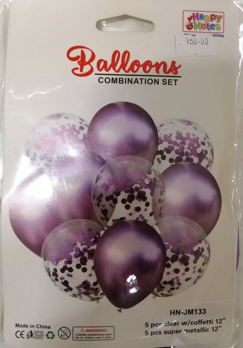 Balloon Set Round with Confetti (10in1)