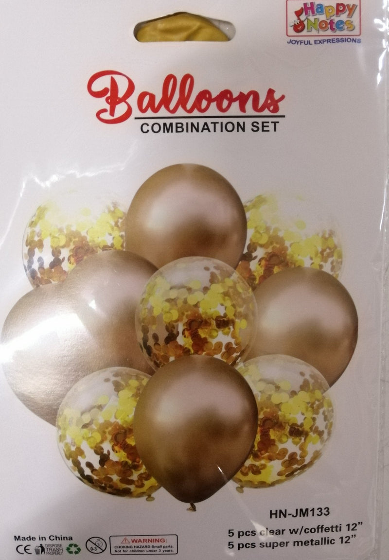 Balloon Set Round with Confetti (10in1)