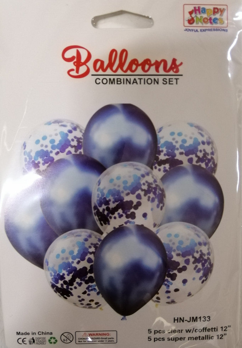 Balloon Set Round with Confetti (10in1)