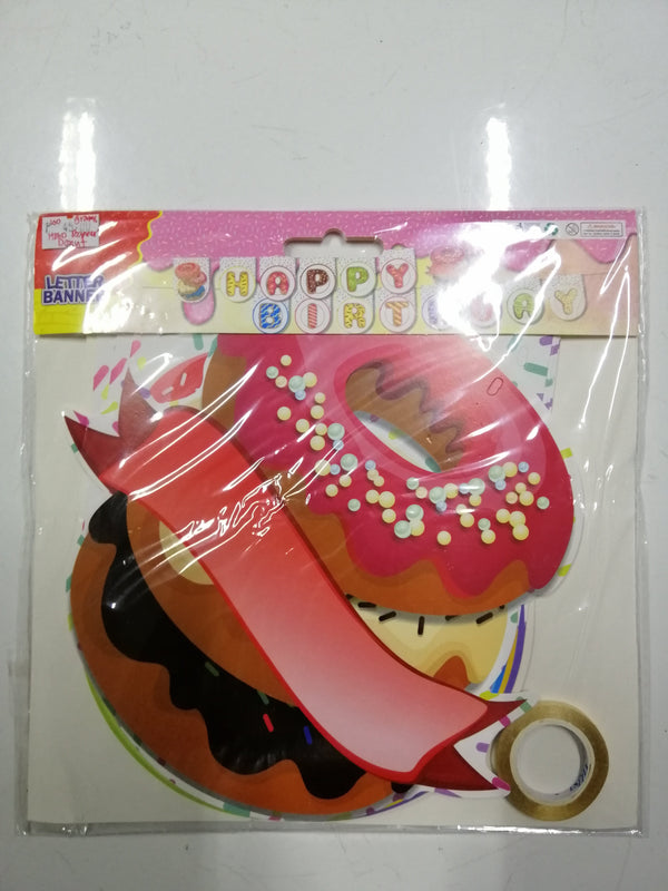 Banner Cutout Happy Birthday Donut