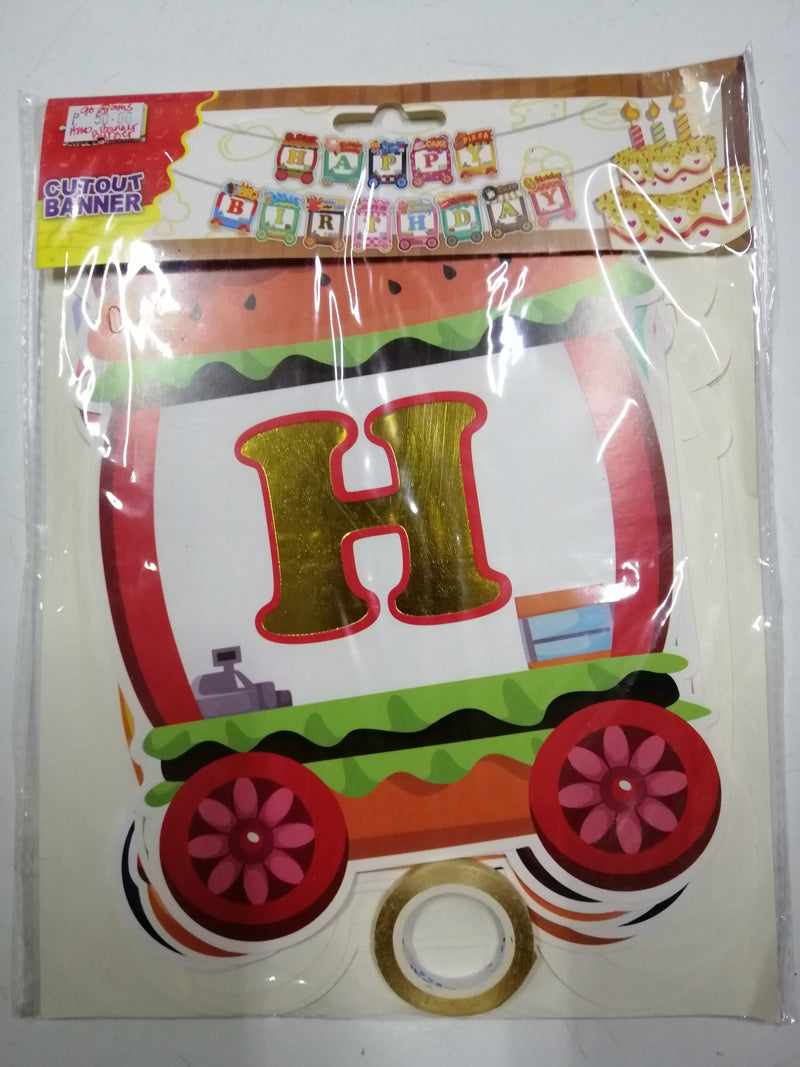 Banner Cutout Happy Birthday Burger