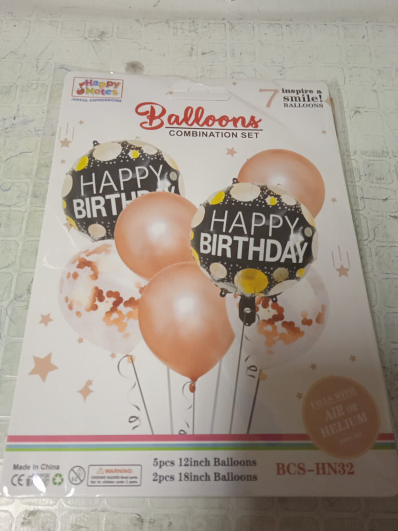 Balloons Combination Set Birthday Transparent Sequin Latex 7pcs