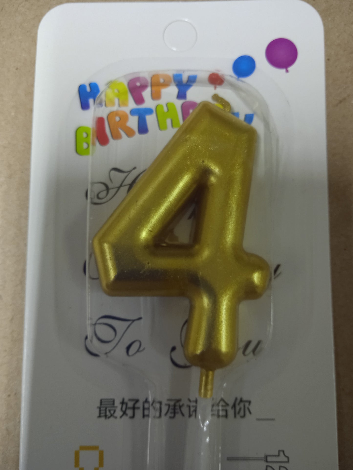Candle Gold Number Big