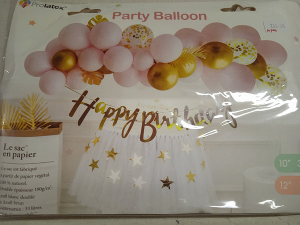 Balloon Set Happy Birthday Cursive with Banner (35pcs)