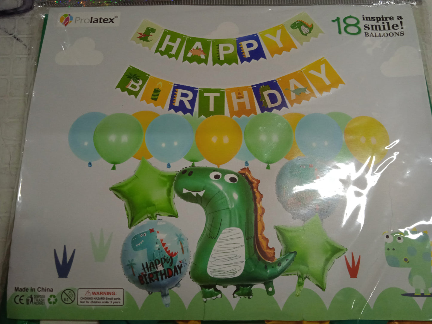 Foil Balloons with Banner Happy Birthday with Different Character