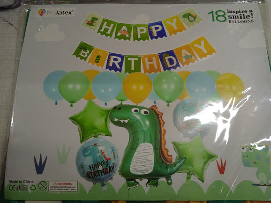 Foil Balloons with Banner Happy Birthday with Different Character