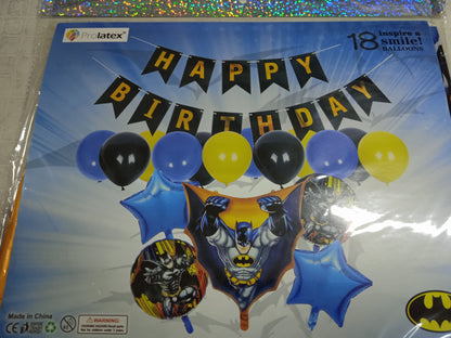 Foil Balloons with Banner Happy Birthday with Different Character