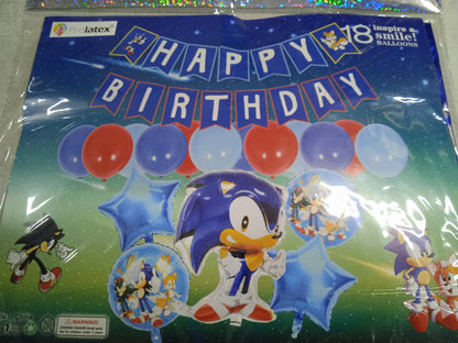Foil Balloons with Banner Happy Birthday with Different Character