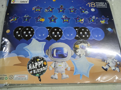 Foil Balloons with Banner Happy Birthday with Different Character