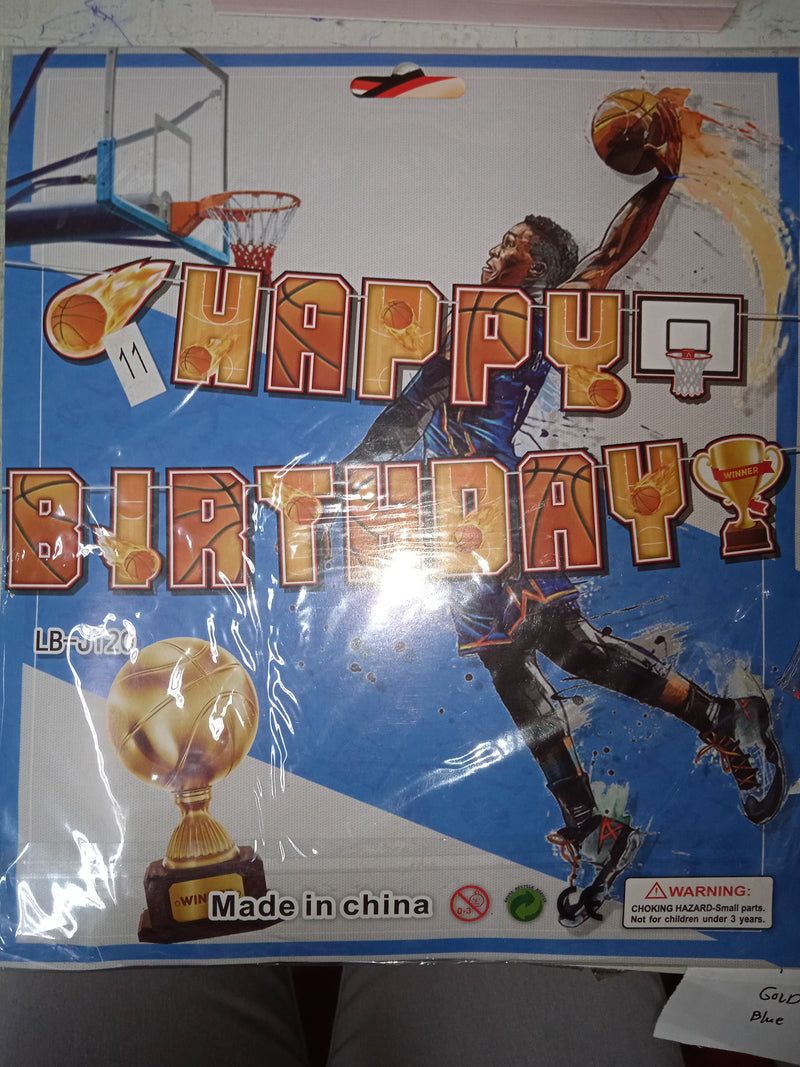 Banner Basketball Happy Birth Day