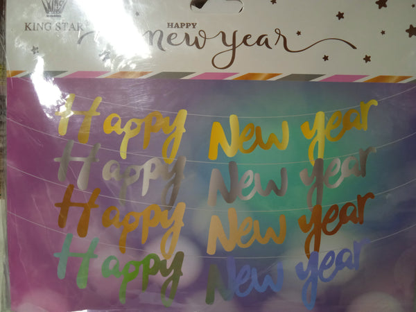 Banner Cutout Happy New Year Cursive