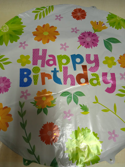 Foil Balloon Round Happy Birthday (Generic)