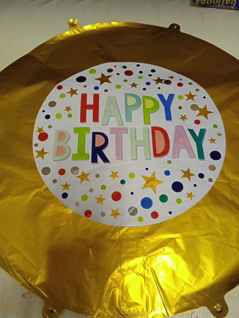 Foil Balloon Round Happy Birthday (Generic)