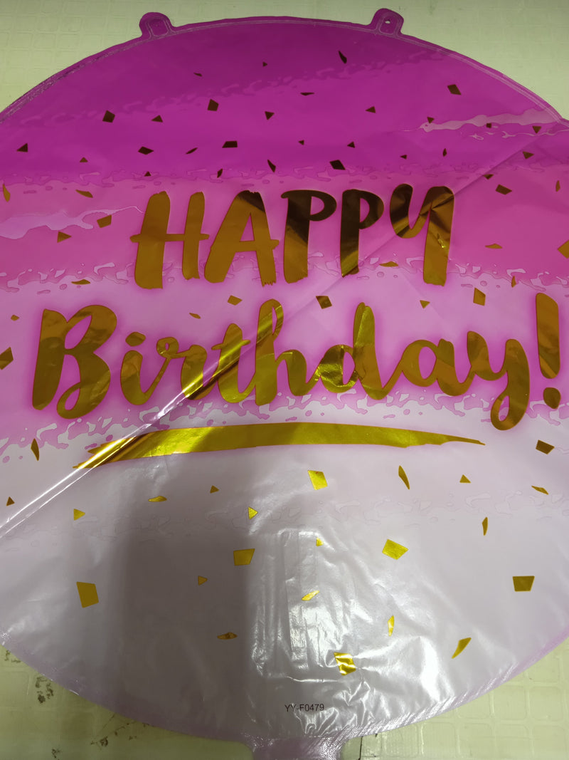 Foil Balloon Round Happy Birthday (Generic)