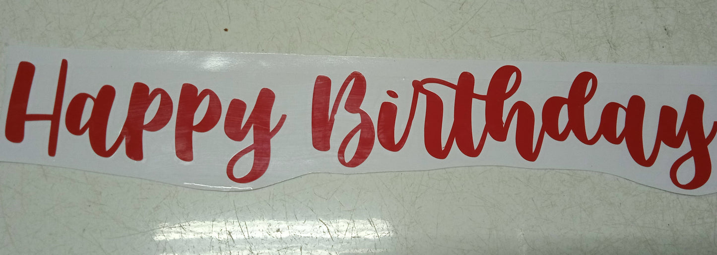 Sticker Happy Birthday Cursive