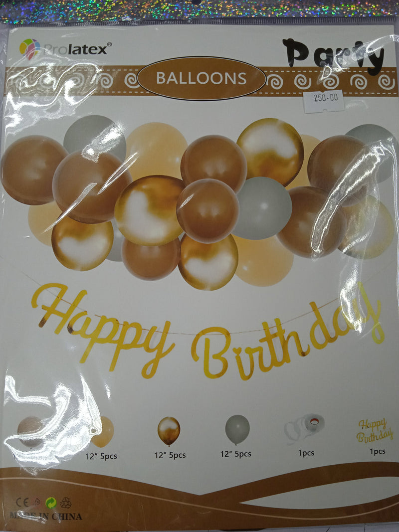 Balloon Set with Happy Birthday Cursive Banner