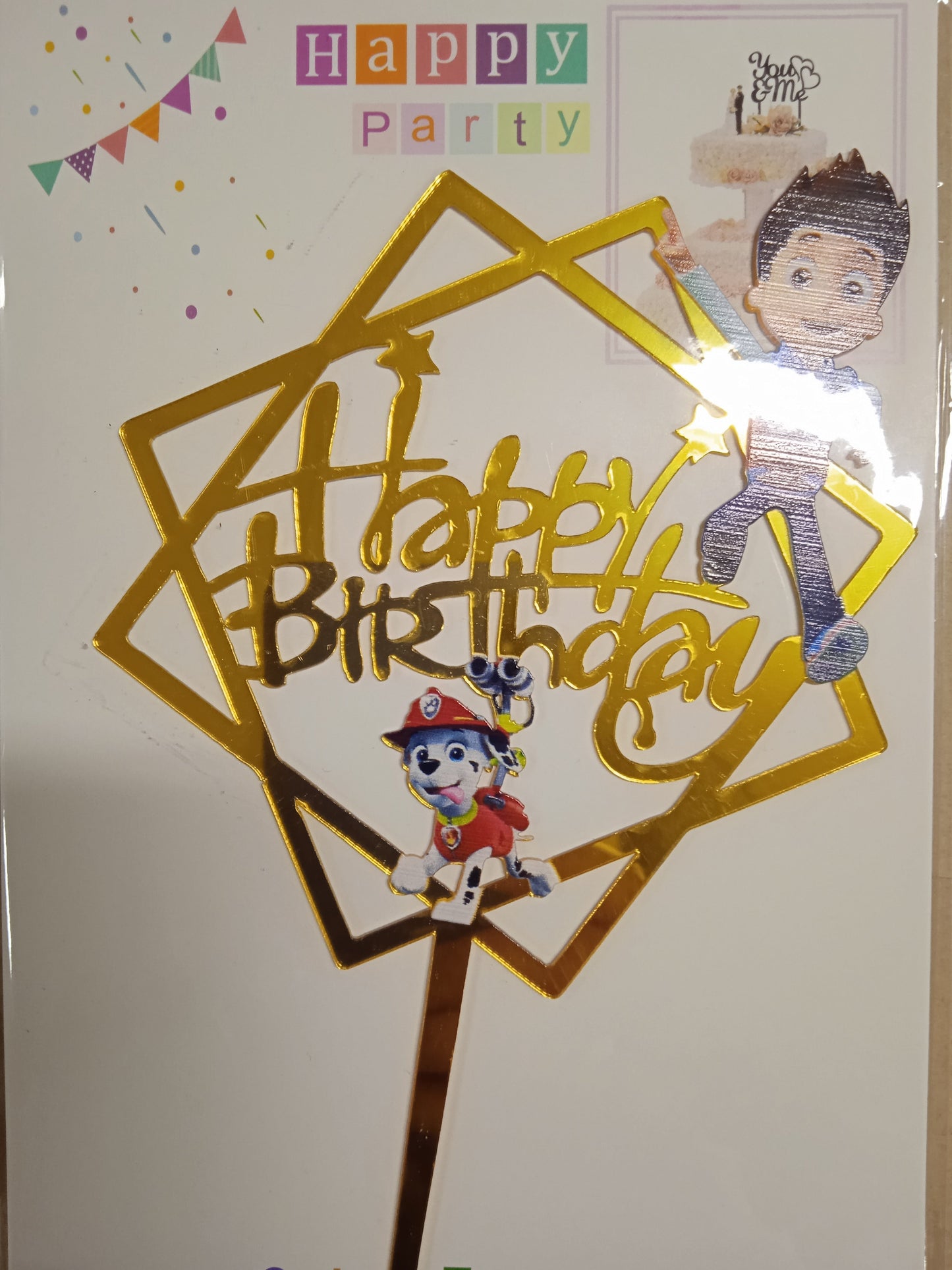 Cake Topper Acrylic Happy Birthday Character