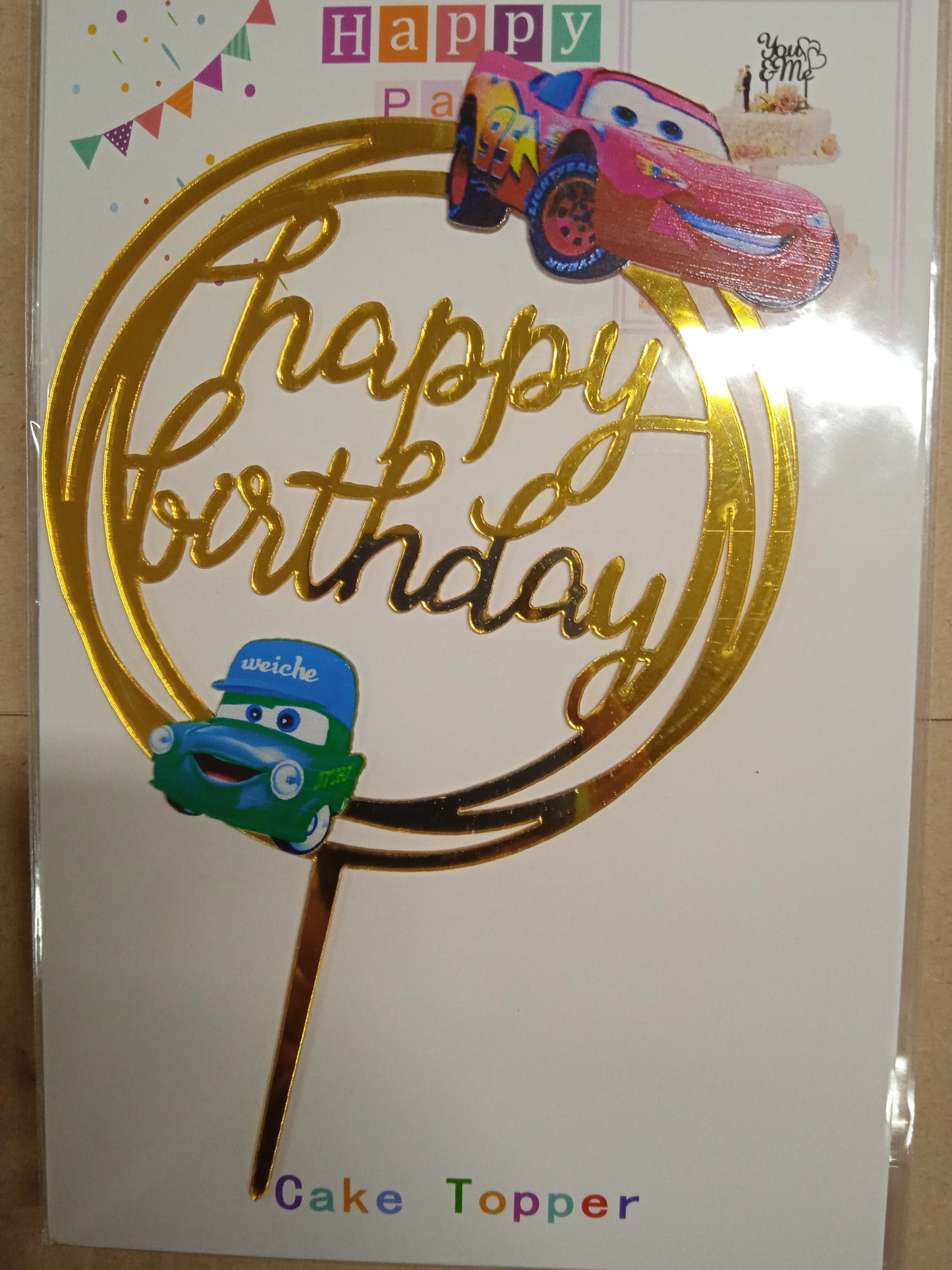 Cake Topper Acrylic Happy Birthday Character