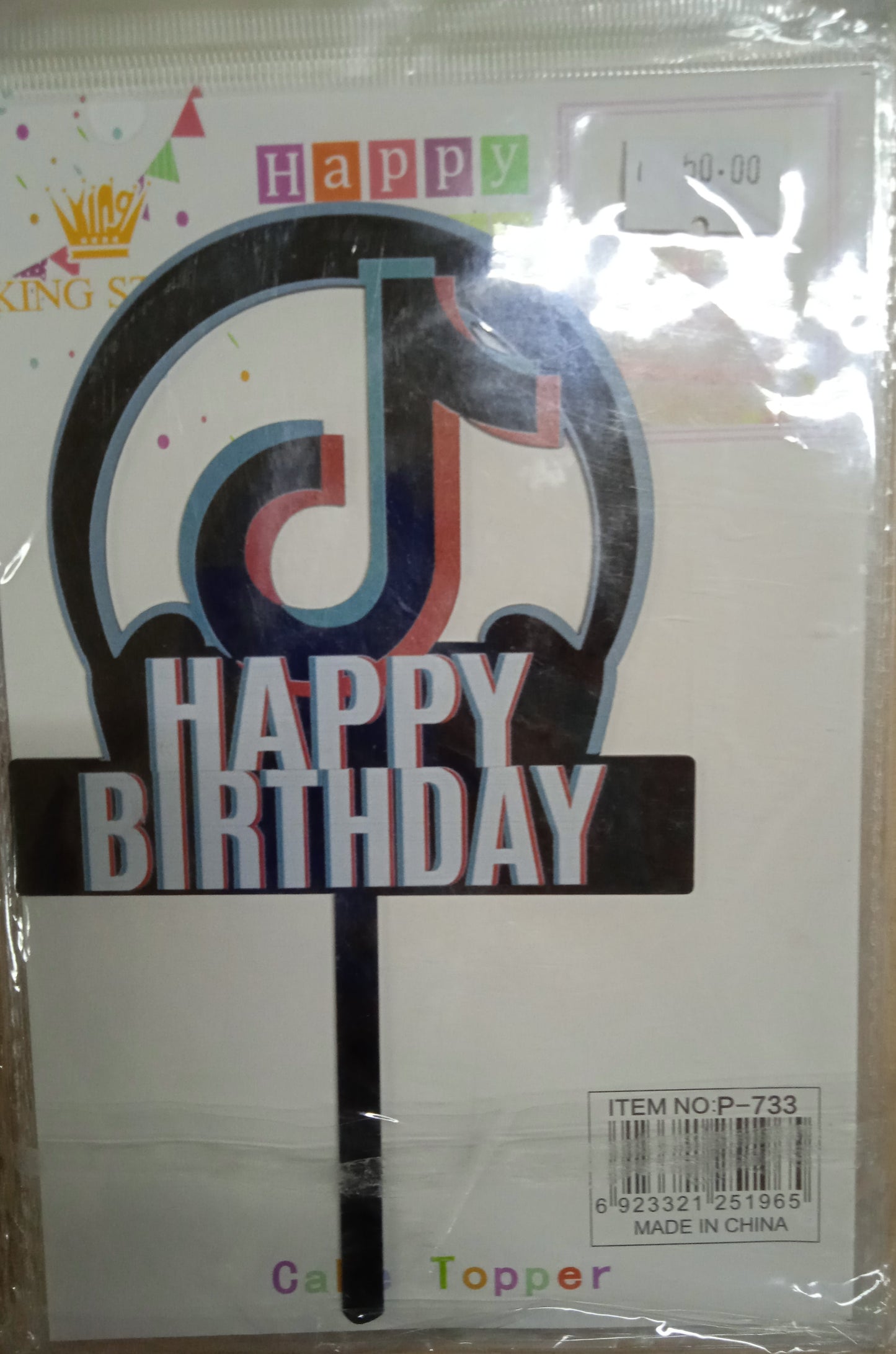 Cake Topper Acrylic Happy Birthday Character