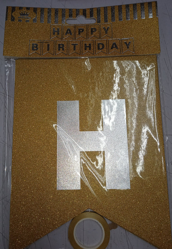 Banner Happy Birthday Glitter