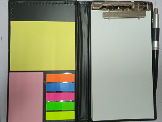Notebook with Sticky Note Pad Black