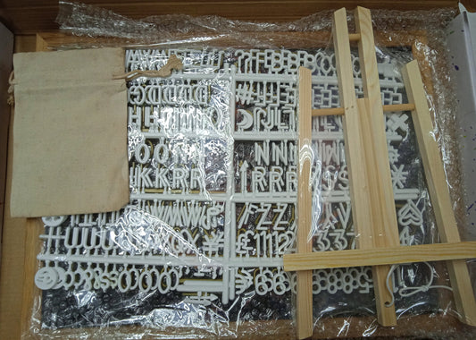 Moulded Plastic Letters and Numbers with Letter Board and Stand 12x16