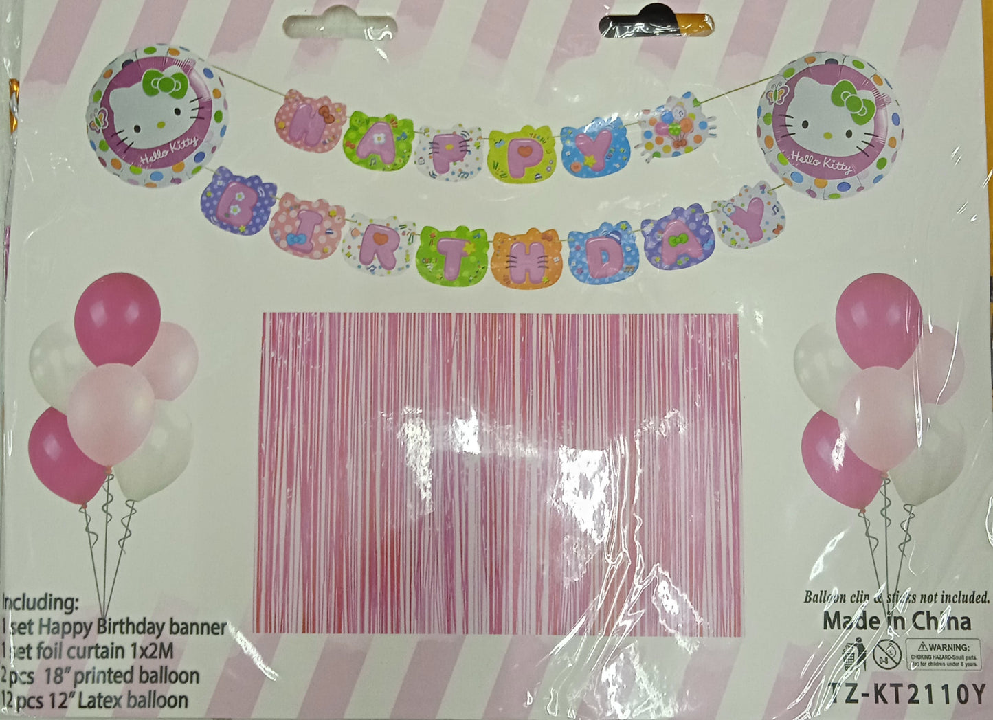 Foil Balloons Set with Banner and Curtain