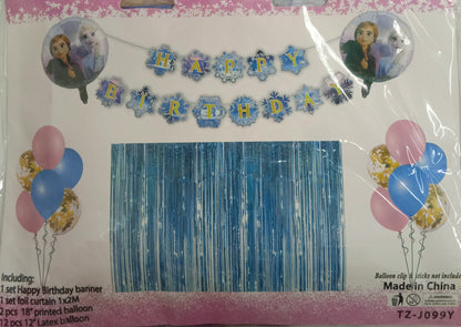 Foil Balloons Set with Banner and Curtain