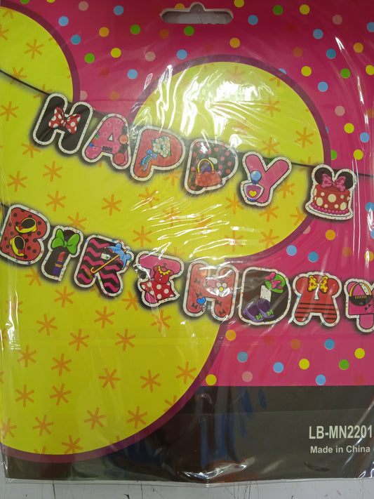 Banner Minnie Mouse Happy Birthday