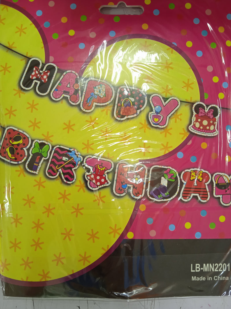 Banner Minnie Mouse Happy Birthday