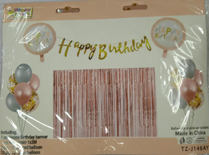 Foil Balloons Set with Banner and Curtain