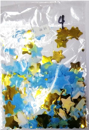 Confetti Gold Blue Star