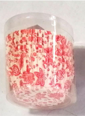Cupcake Liner Pink with White