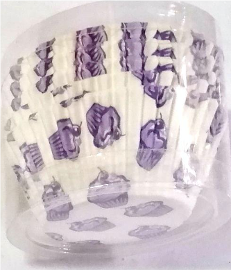 Cupcake Liner Violet and White