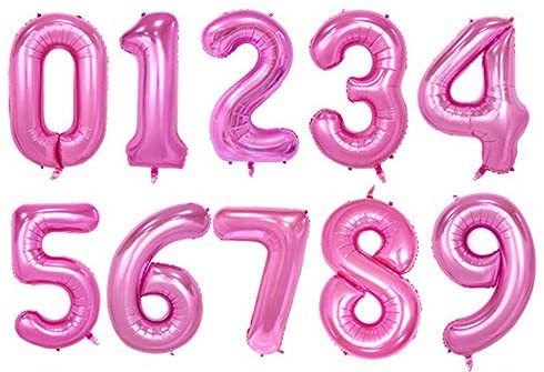 Foil Number Balloon (1FT) Pink