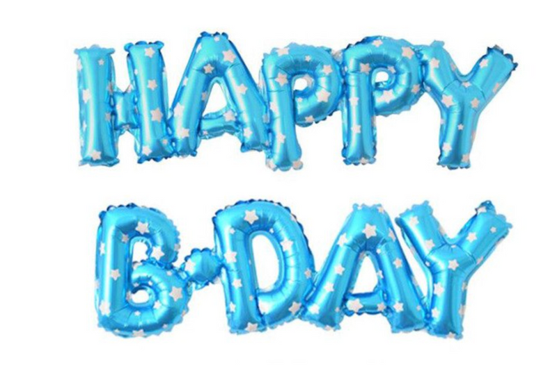 Foil Balloons Happy Birthday Block Phrase Letter Set