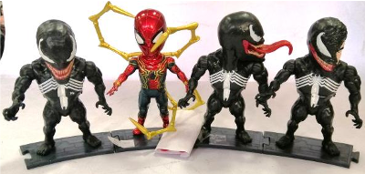 Figure Spiderman with Puzzle Stand Set (4in1)