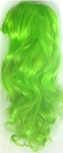 Wig Long & Curly Light Green