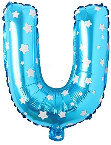 Foil Letter Balloon (1FT) Blue Star & Plain