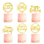Cake Topper Happy Birthday Star (Gold) Acrylic