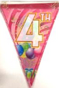 Banderitas Flaglets Number 4 with Balloon Design