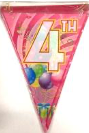 Banderitas Flaglets Number 4 with Balloon Design