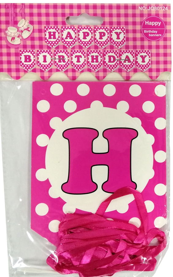 Banner Happy Birthday Polka Dots